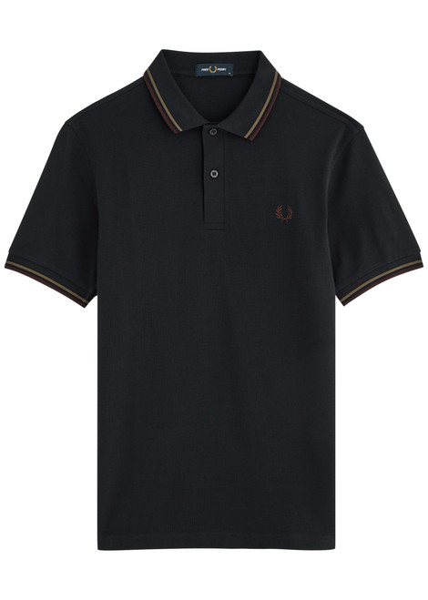 FRED PERRY-Logo-embroidered piqué cotton polo shirt