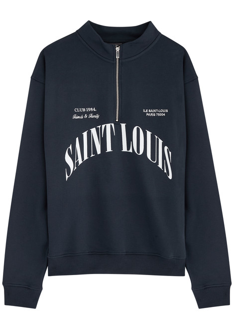 CLUB 1984-Saint Louis half-zip cotton sweatshirt 