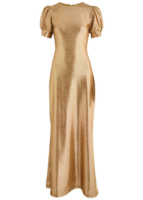 LUXE DE VALENTINA-Como metallic-voile maxi dress