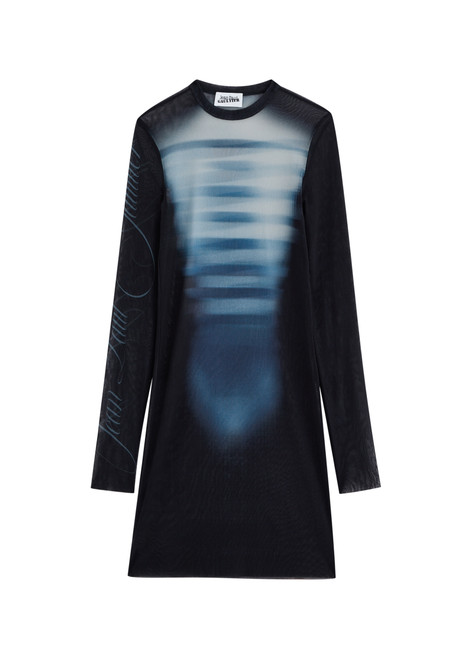 JEAN PAUL GAULTIER-Printed sheer tulle mini dress