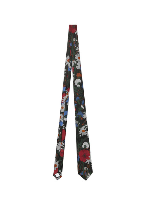 BURBERRY-Daisy garden silk tie