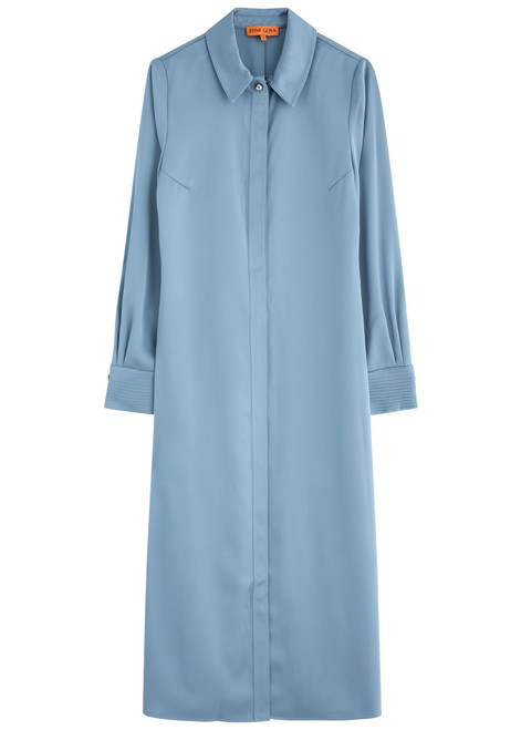 STINE GOYA-Satin midi shirt dress