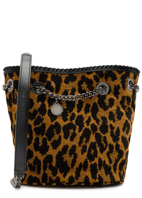 STELLA MCCARTNEY-Fallabella leopard-print jacquard bucket bag