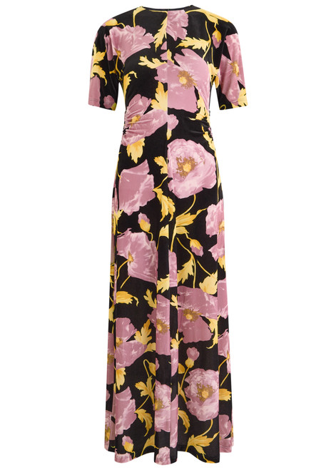 LA DOUBLE J-Angelica floral-print velvet midi dress