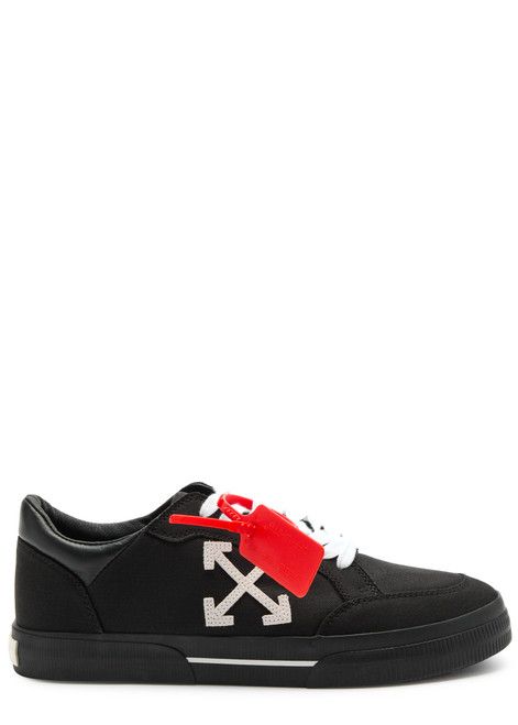 OFF-WHITE-Vulcanized logo canvas sneakers