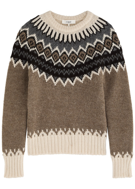 CHLOE-Fair isle intarsia alpaca-blend jumper