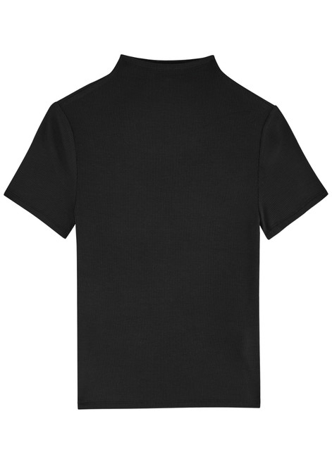PAIGE-Blanche ribbed stretch-jersey T-shirt