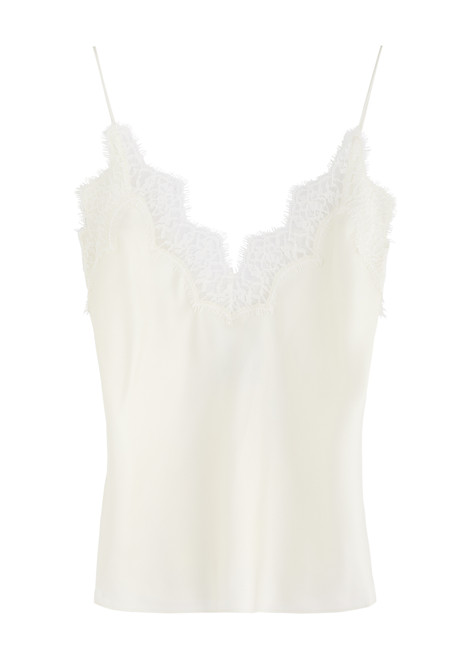 ROHE-Lace-trimmed silk-satin camisole top 