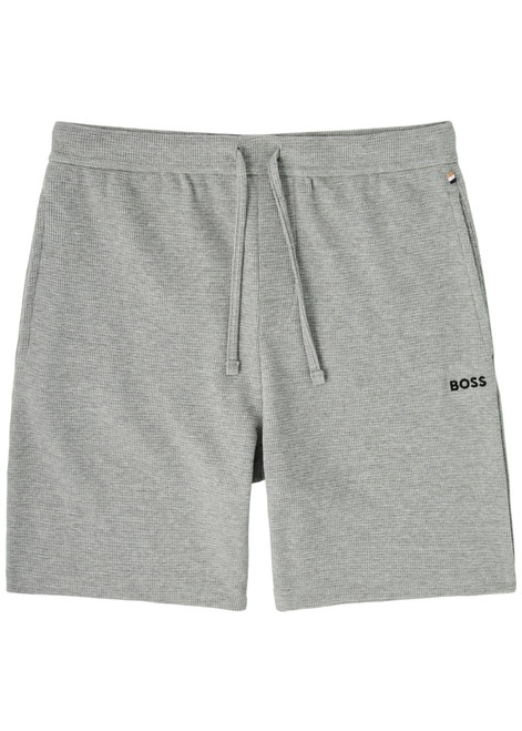 BOSS-Waffle-knit cotton-blend shorts