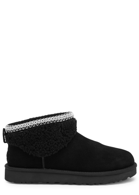 UGG-Classic Ultra Mini Maxi Curly suede ankle boots