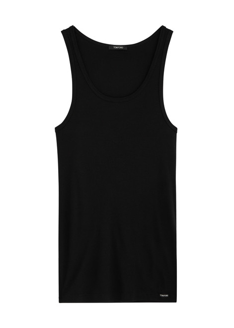 TOM FORD-Ribbed logo jersey tank