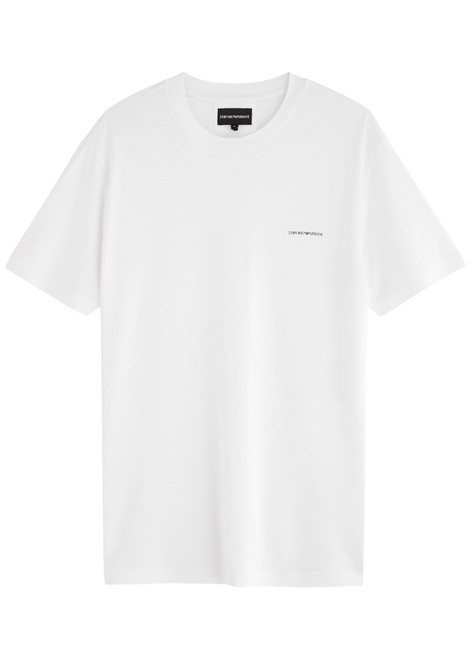 EMPORIO ARMANI-Logo-print stretch-jersey T-shirt 
