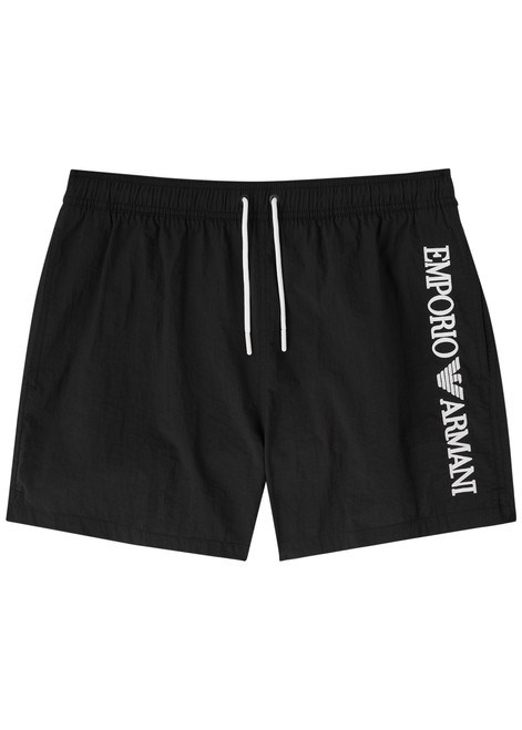 EMPORIO ARMANI-Logo-embroidered nylon swim shorts