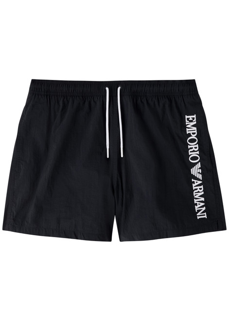 EMPORIO ARMANI-Logo-embroidered nylon swim shorts