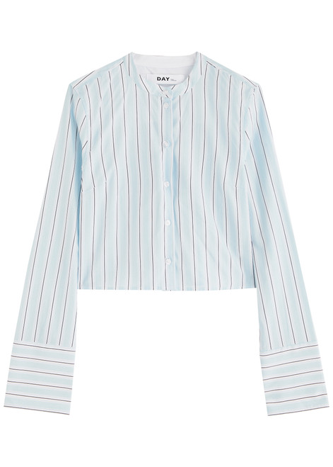 DAY BIRGER ET MIKKELSEN-Alexi striped cropped cotton-blend shirt