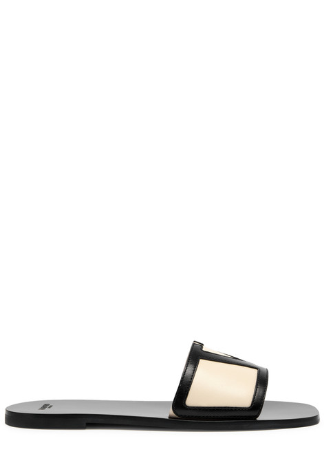 VALENTINO GARAVANI-Viva Superstar VLogo leather sliders