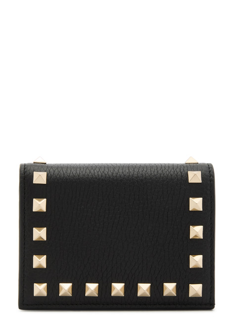 VALENTINO GARAVANI-Rockstud grained leather wallet