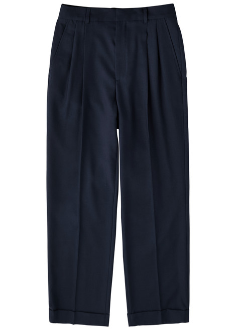 CASABLANCA-Pleated straight-leg wool trousers