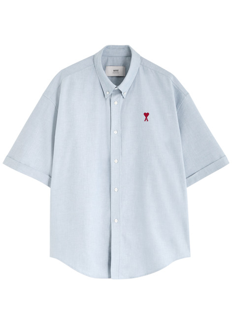 AMI PARIS-Logo-embroidered cotton shirt