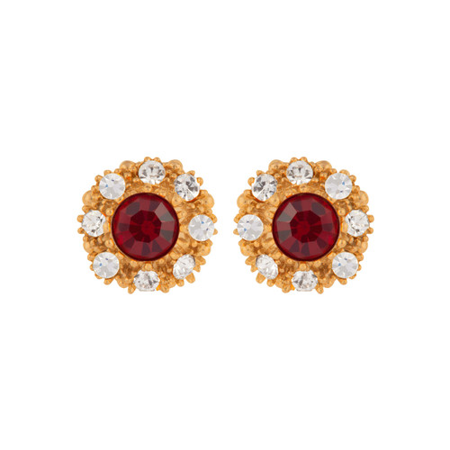 SUSAN CAPLAN VINTAGE-1980s vintage ruby red crystal clip-on earrings