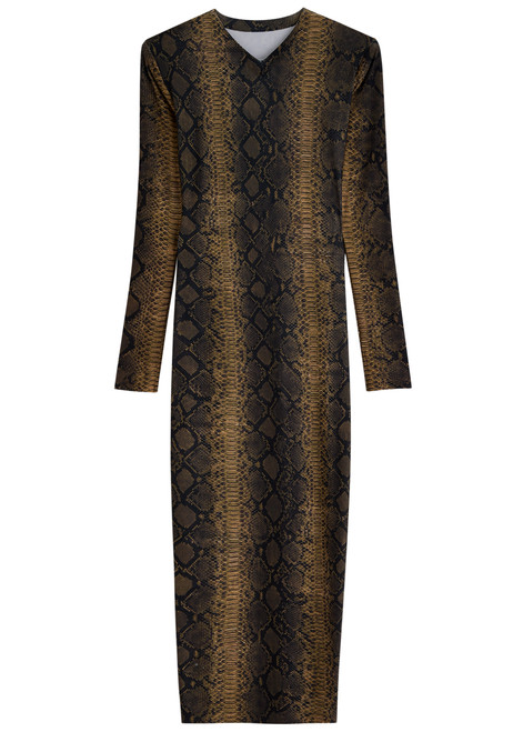 NORMA KAMALI-Python-print stretch-jersey maxi dress 