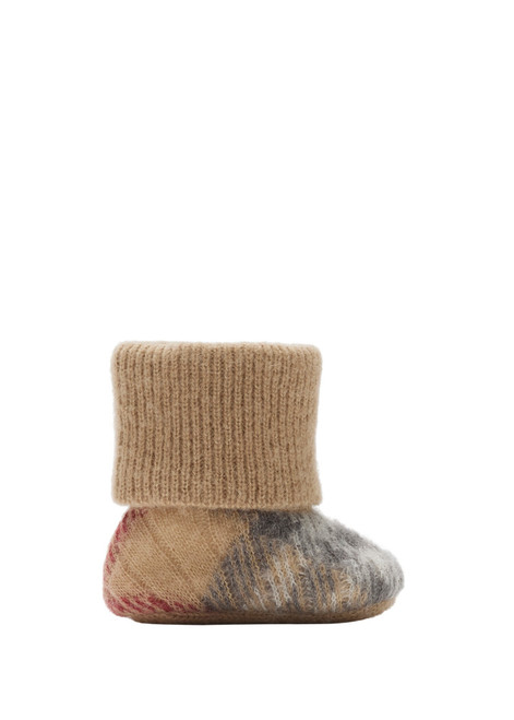 BURBERRY-Check alpaca wool silk blend booties