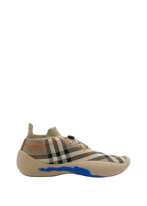 BURBERRY-Check knit neptune sneakers