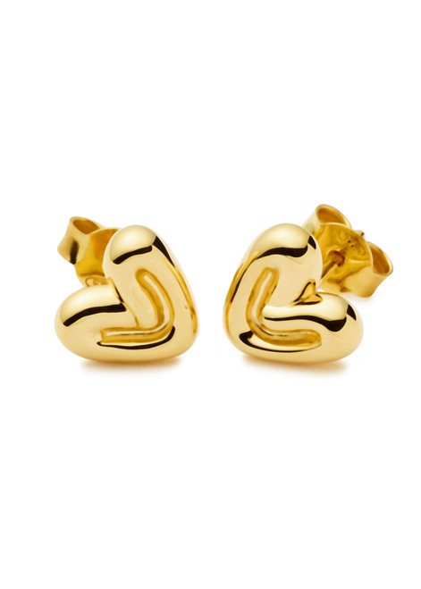 MISSOMA-Puffy Heart mini 18kt gold vermeil stud earrings 