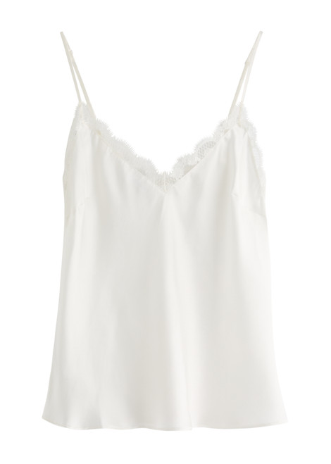 SIMONE PÉRÈLE-Love Me lace-trim silk-satin camisole top 