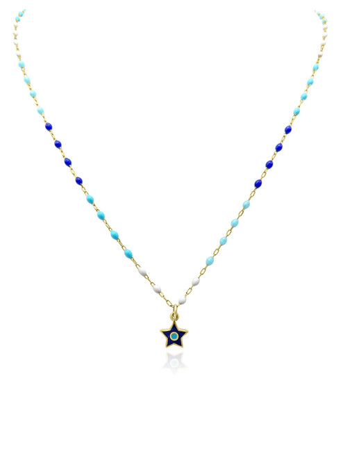 MOZAFARIAN-Gold star beaded necklace