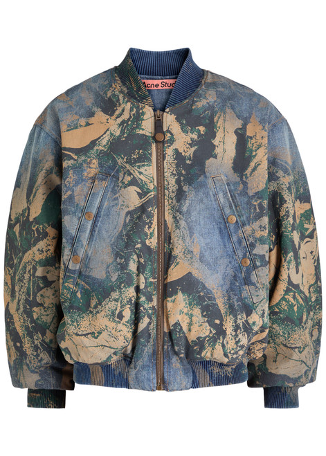ACNE STUDIOS-Printed padded denim bomber jacket