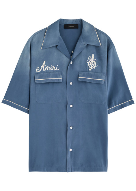 AMIRI-Saturday Night embroidered woven shirt