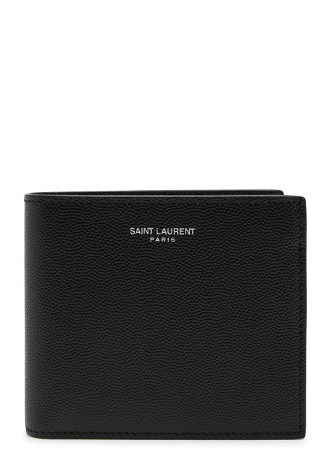 SAINT LAURENT-East/West pebbled leather wallet