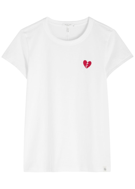 RAG & BONE-The Broken Heart Tee embroidered cotton T-shirt