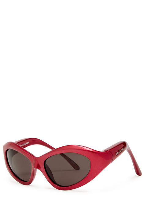 BALENCIAGA-U Mask oval-frame sunglasses
