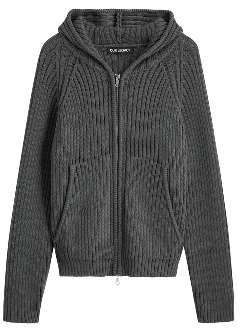 OUR LEGACY-Level hooded cotton-knit jumper