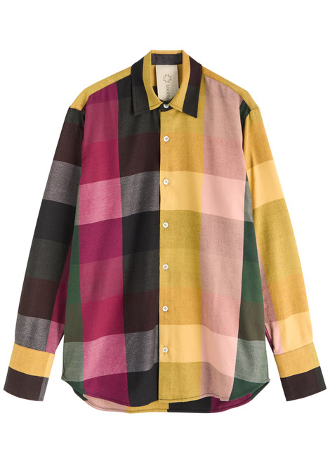 MARRAKSHI-Checked-jacquard cotton shirt
