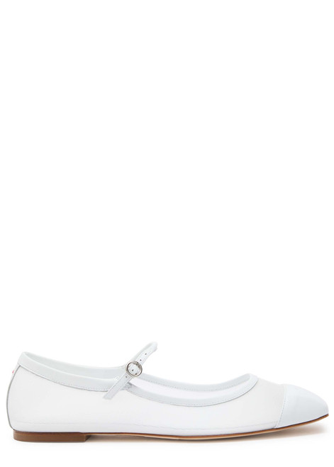 AEYDE-Uma mesh leather Mary Jane flats