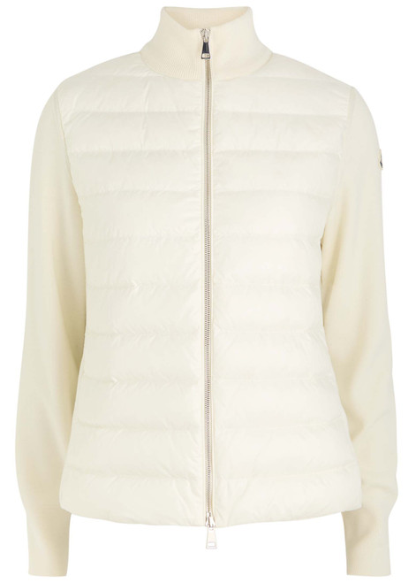 MONCLER-Quilted shell and wool cardigan