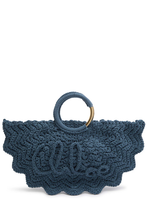 CHLOE-Bracelet Paravent logo raffia tote