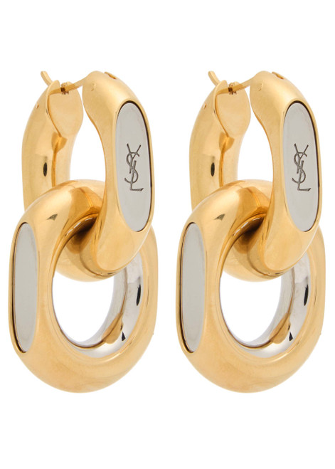 SAINT LAURENT-Duo Link two-tone drop earrings