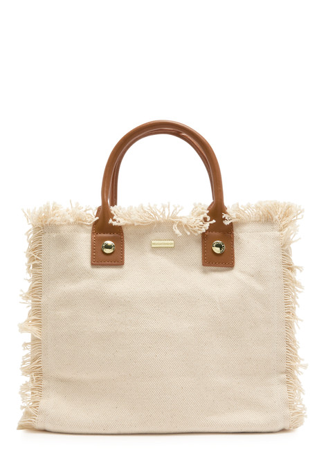 MELISSA ODABASH-Porto Cervo canvas top handle bag