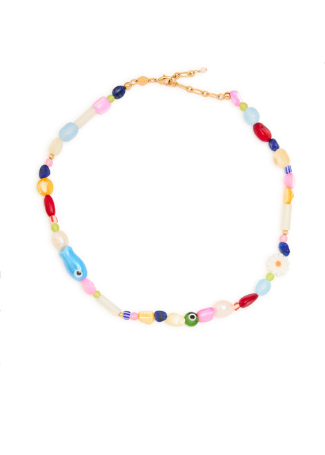 ANNI LU-Happy beaded 18kt gold-plated necklace