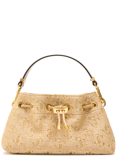 JIMMY CHOO-Bon Bon small raffia bucket bag