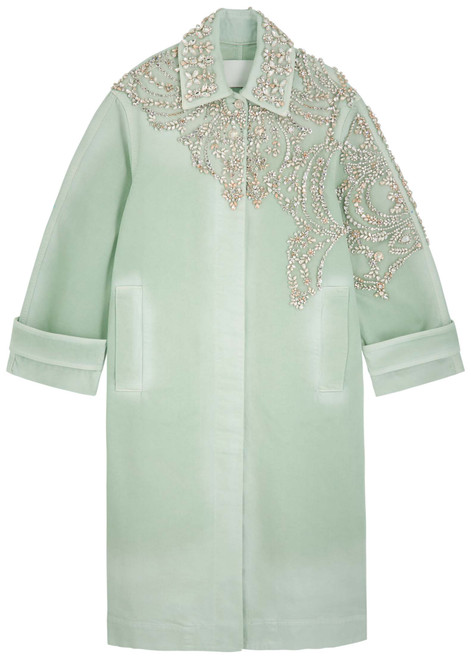 ERDEM-Crystal-embellished denim coat 
