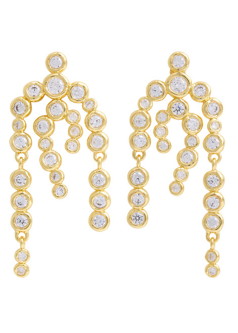 ALEXIS BITTAR-Asterales crystal-embellished 14kt gold-plated drop earrings 