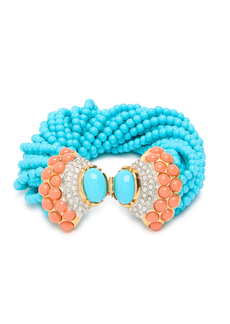 KENNETH JAY LANE-Beaded 22kt gold-plated bracelet