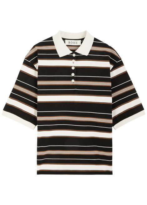 ROHE-Striped cotton polo shirt