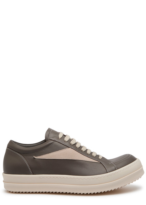 RICK OWENS-Panelled leather sneakers