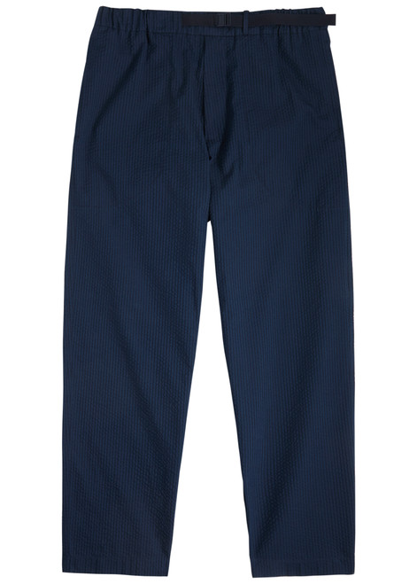 MONCLER-Tapered-leg seersucker trousers